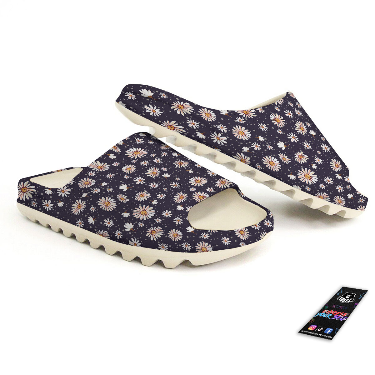 Daisy Flower Polka Dot Print Pattern Sandals-grizzshop
