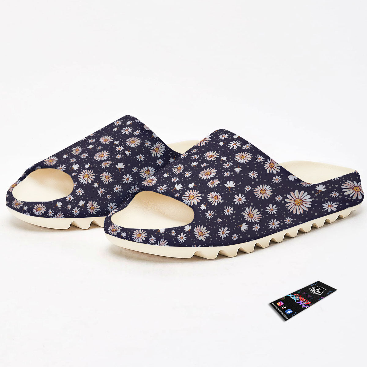 Daisy Flower Polka Dot Print Pattern Sandals-grizzshop