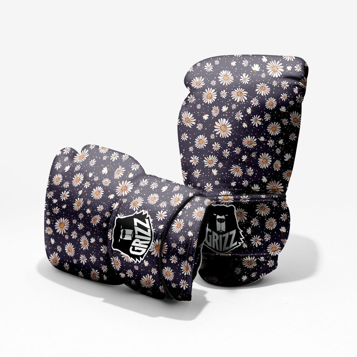 Daisy Flower Polka Dot Print Pattern Pro Boxing Glove