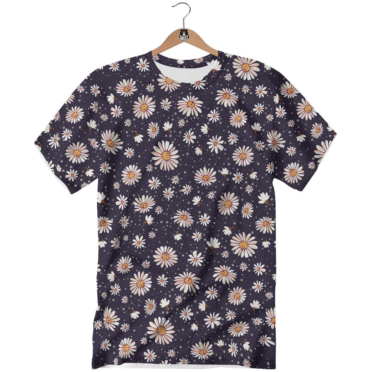 Daisy Flower Polka Dot Print Pattern T-Shirt-grizzshop
