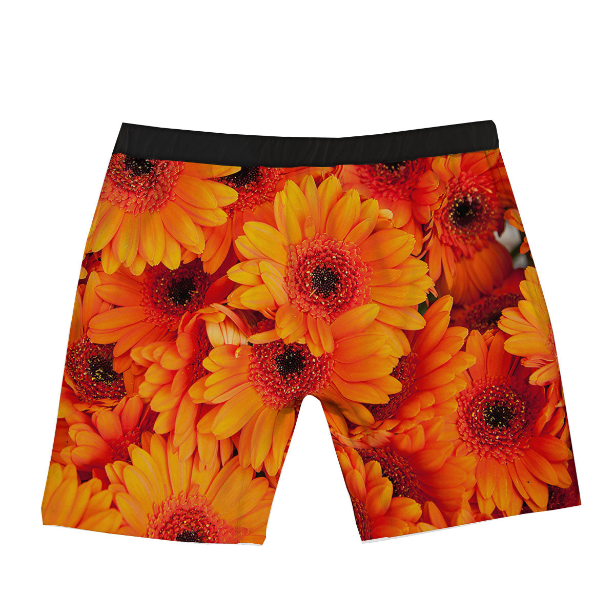 Daisy Orange Flower Print Boxer Briefs-grizzshop