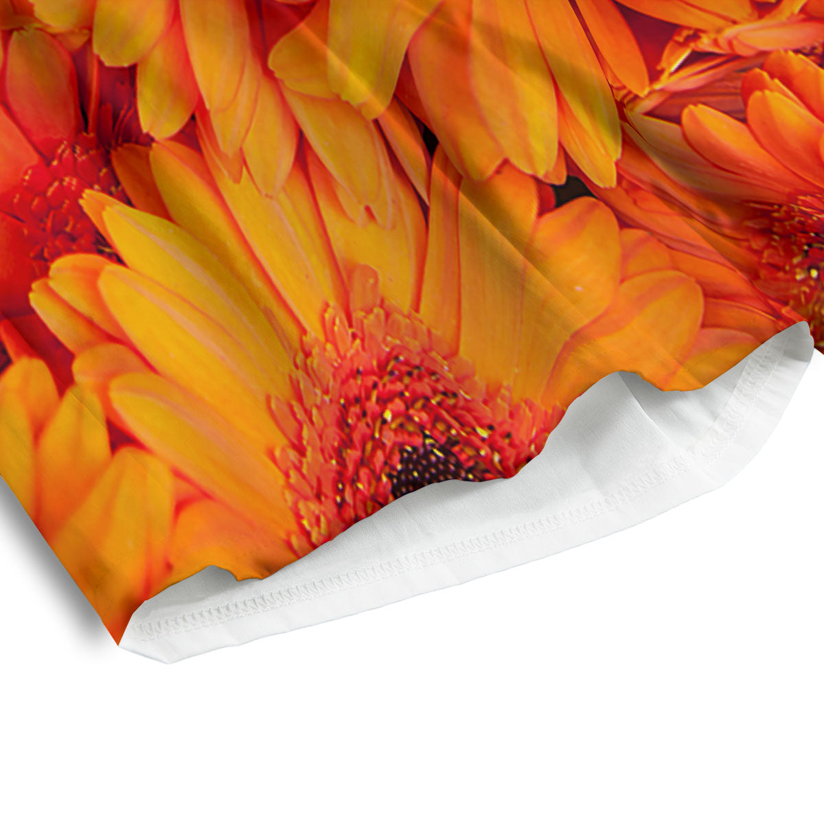 Daisy Orange Flower Print Men's Athletic Shorts