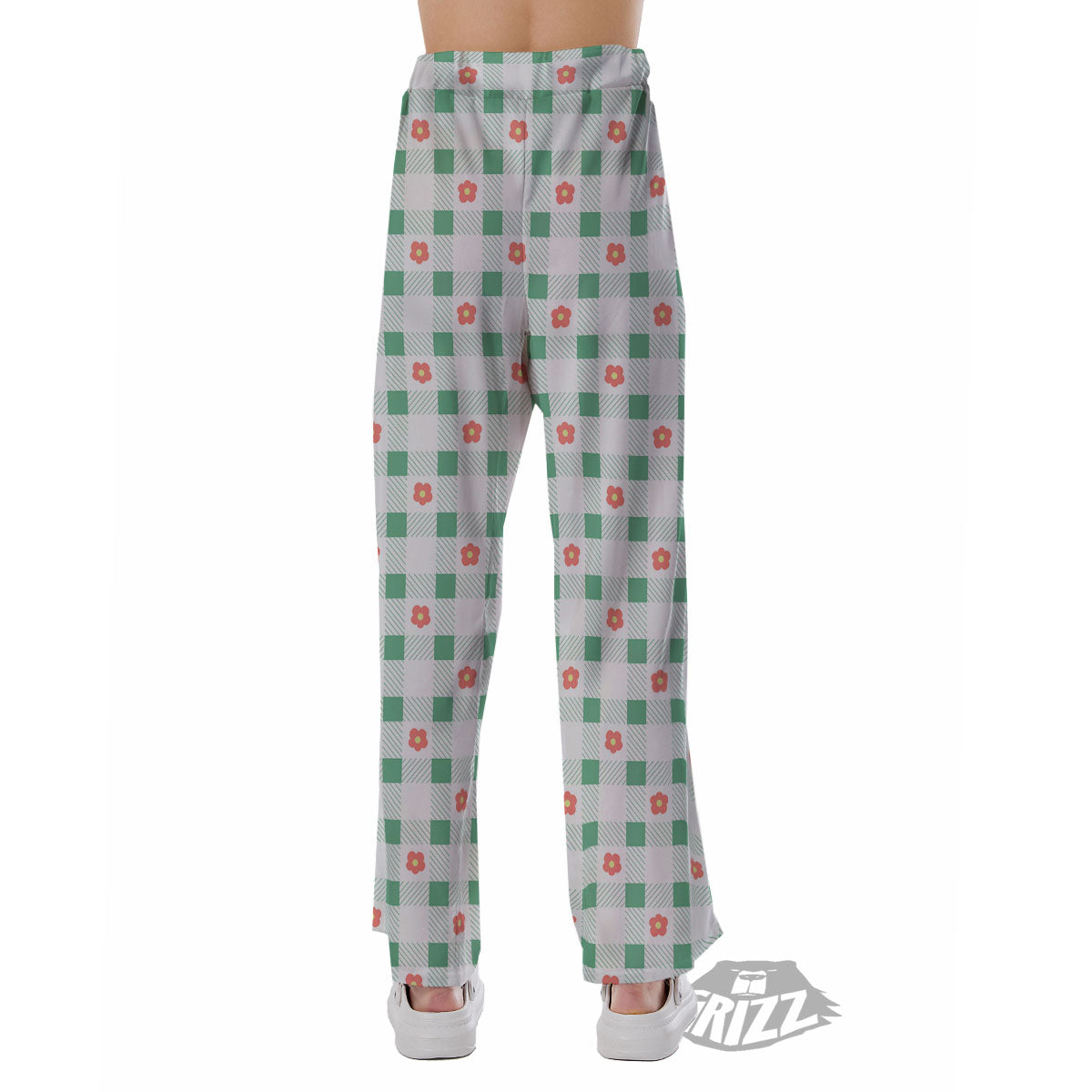 Daisy Tartan Green Print Pattern Pajama Pants-grizzshop