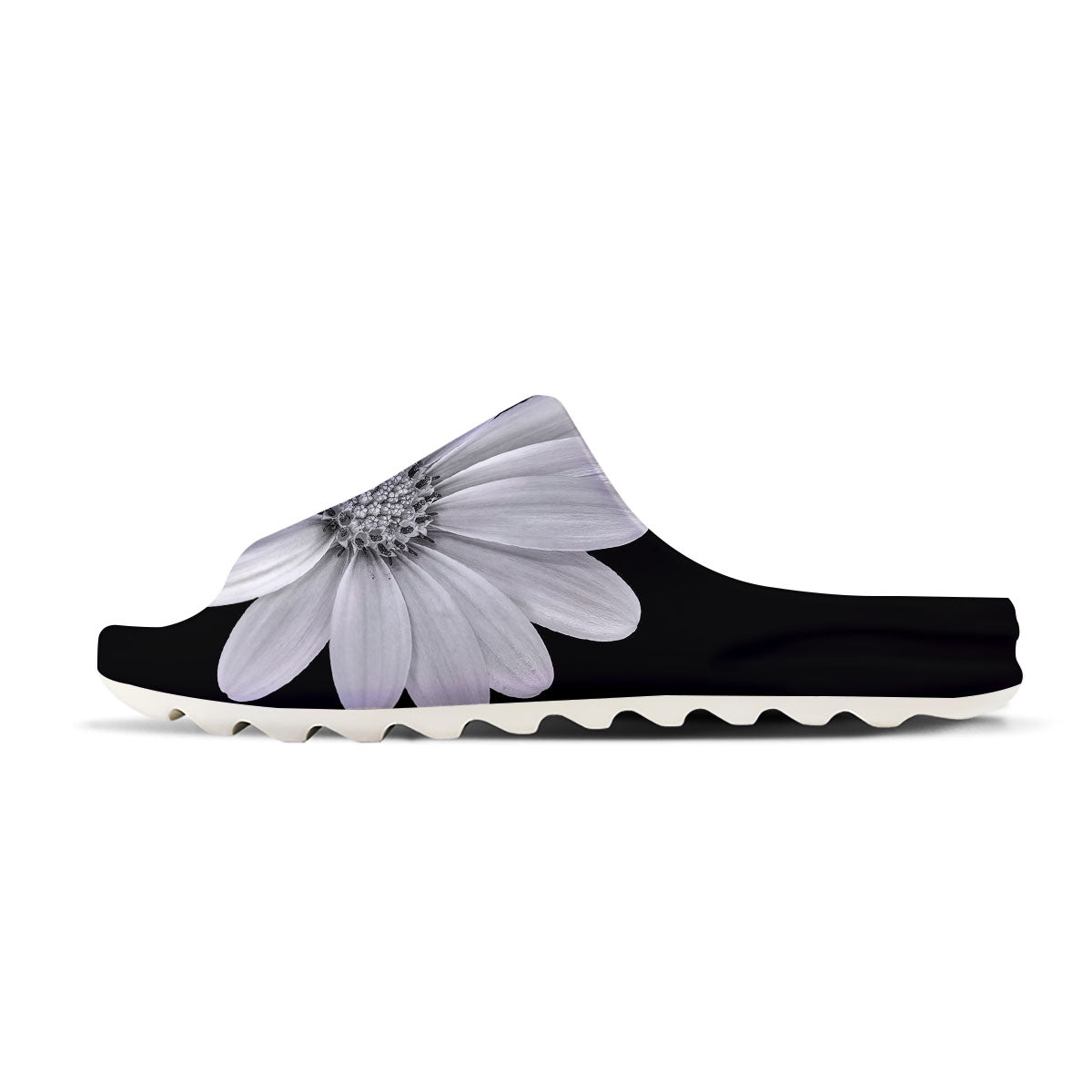 Daisy Flower Monochrome Print Sandals-grizzshop