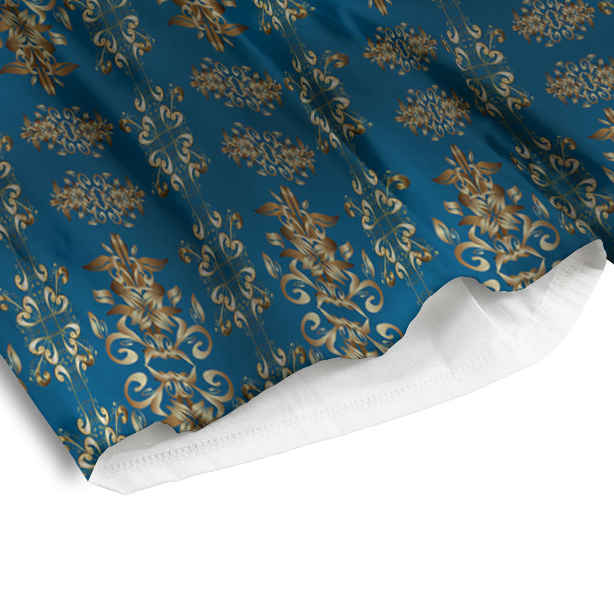 Damask Brown And Blue Print Pattern Men's Athletic Shorts