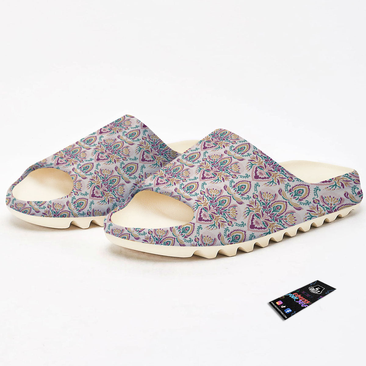 Damask Colorful Print Pattern Sandals-grizzshop
