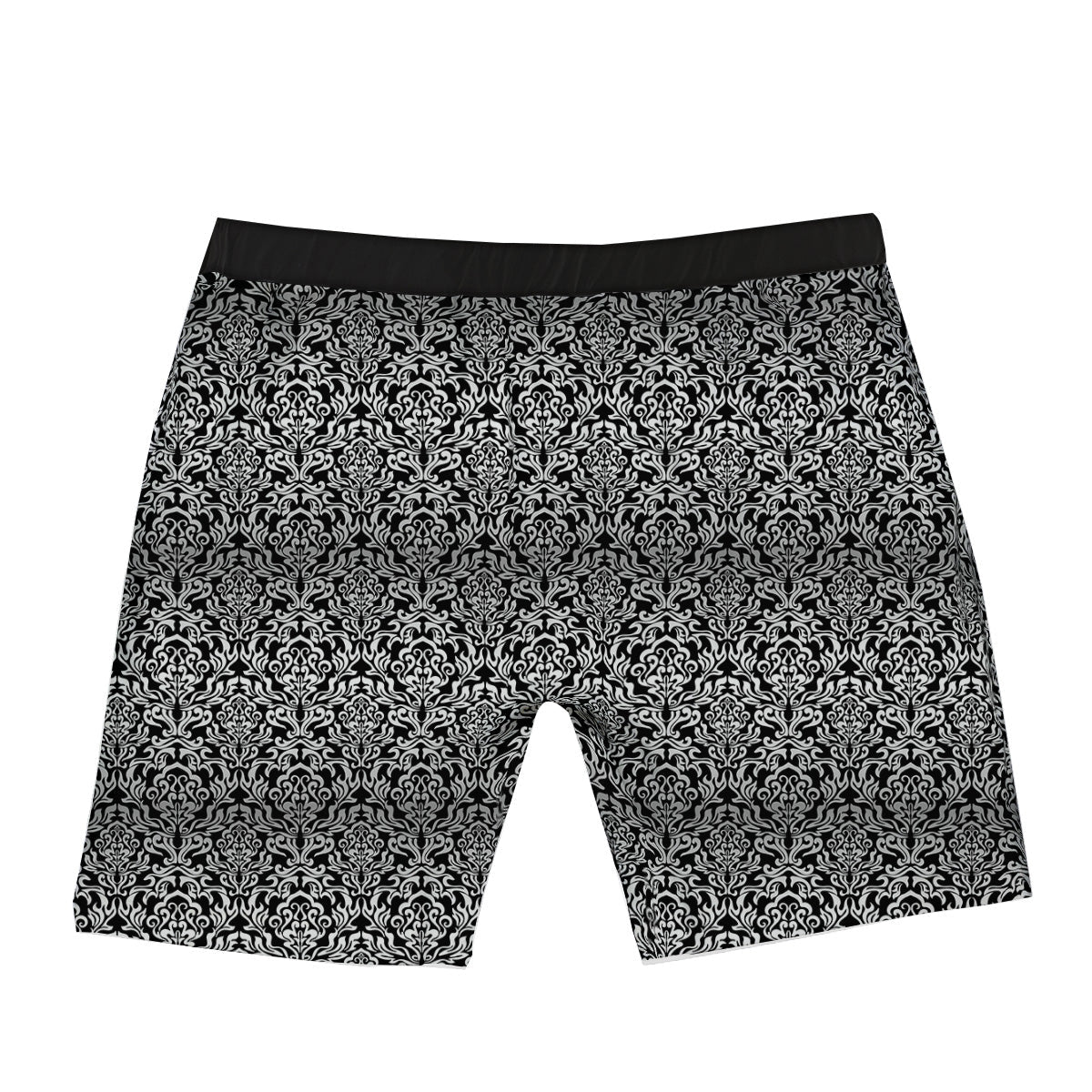 Damask Floral Black Western Print Boxer Briefs-grizzshop