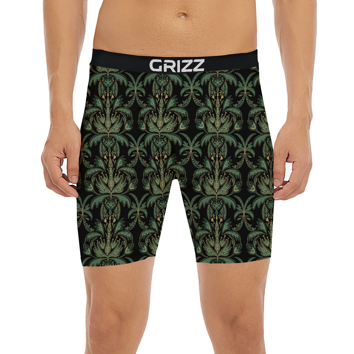 Damask Floral Western Vintage Print Pattern Boxer Briefs-grizzshop