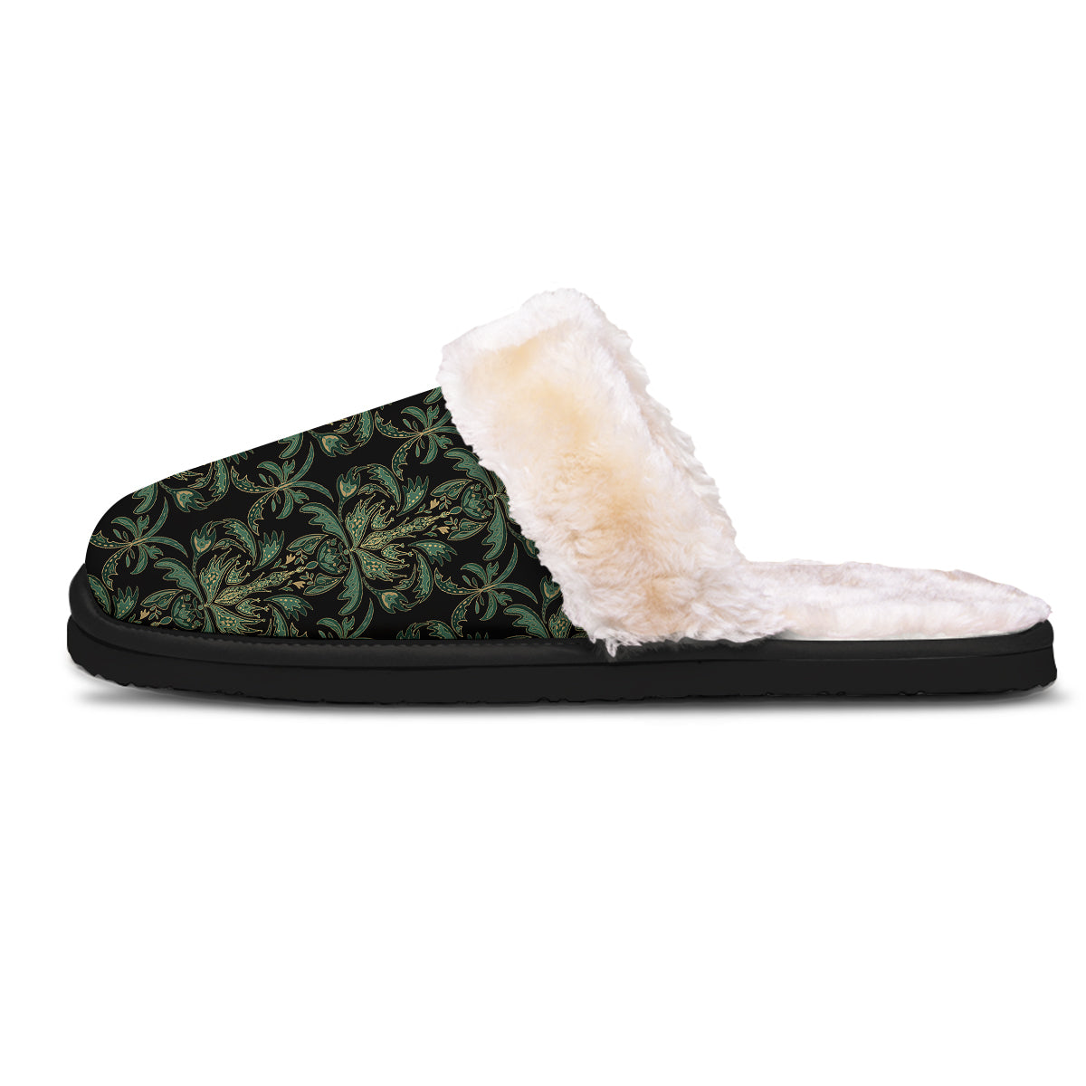 Damask Floral Western Vintage Print Pattern Slippers-grizzshop