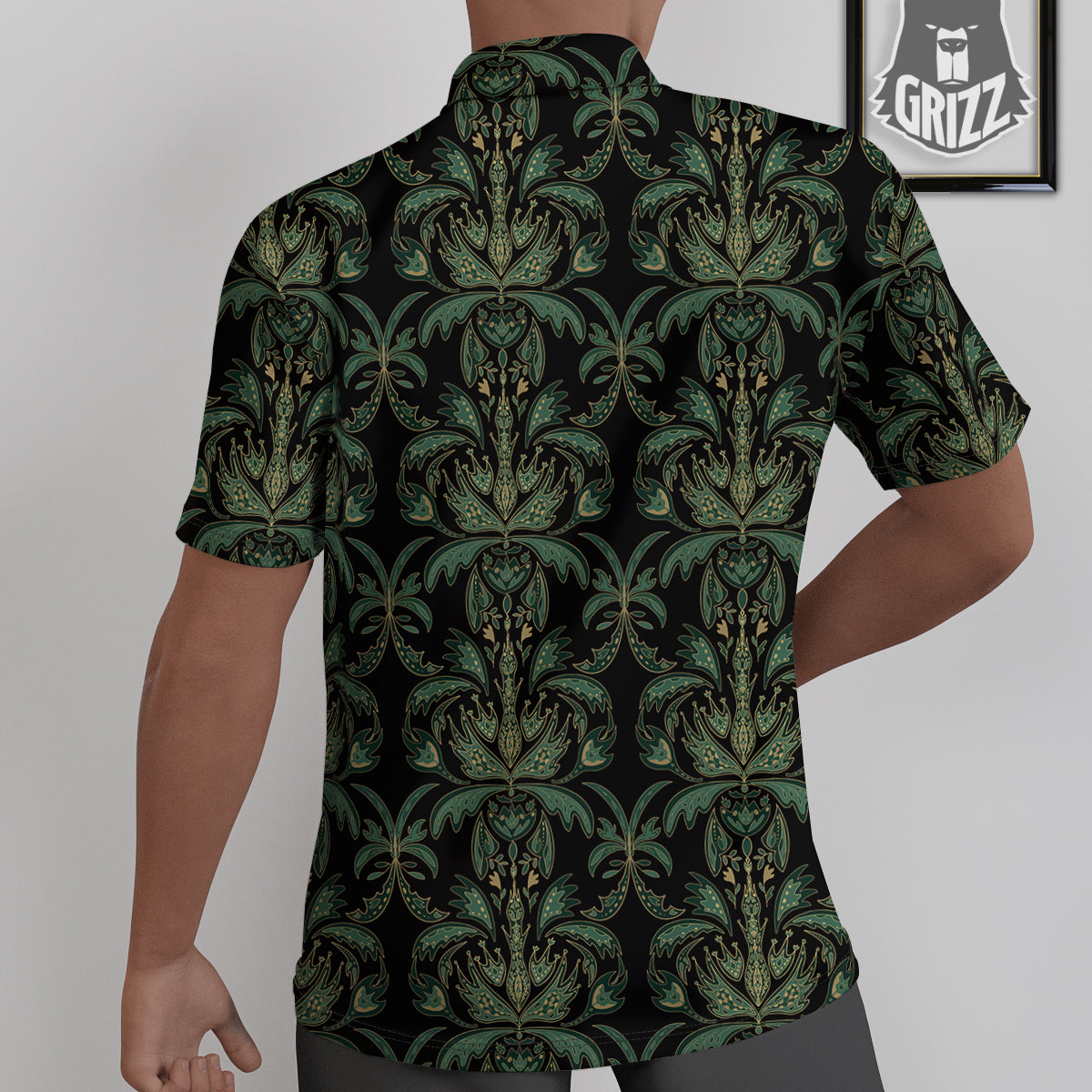 Damask Floral Western Vintage Print Pattern Untucked Shirts-grizzshop