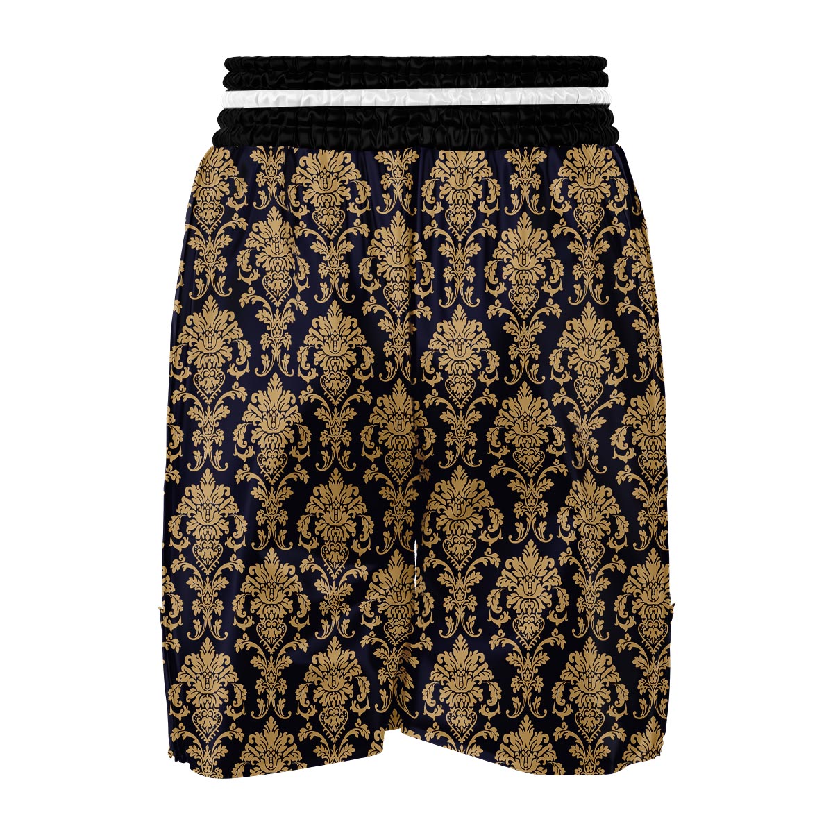 Damask Gold Print Pattern Boxing Shorts-grizzshop