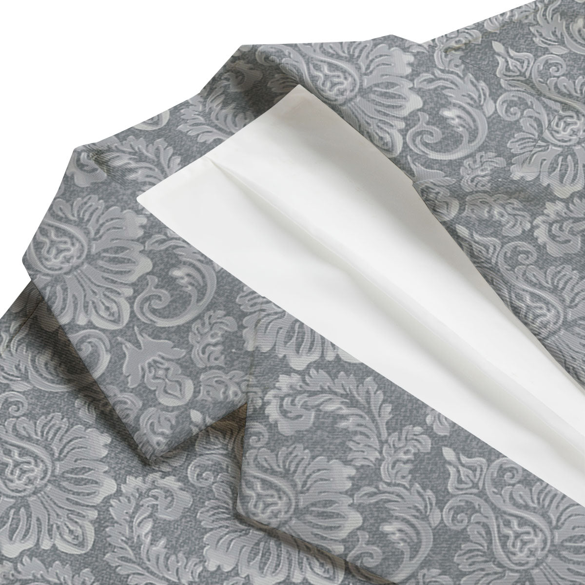 Damask Grey Print Pattern Men's Blazer-grizzshop