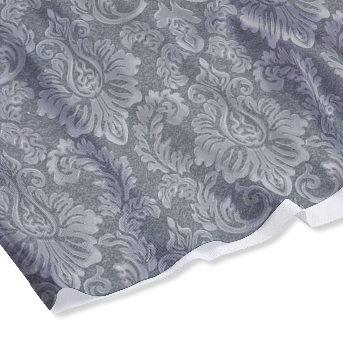 Damask Grey Print Pattern Mesh Shorts