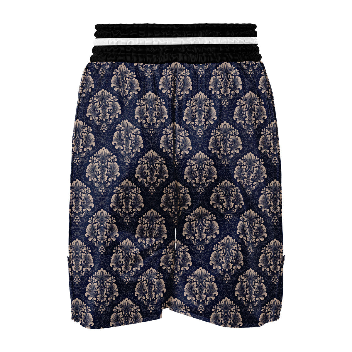 Damask Pattern Print Boxing Shorts-grizzshop