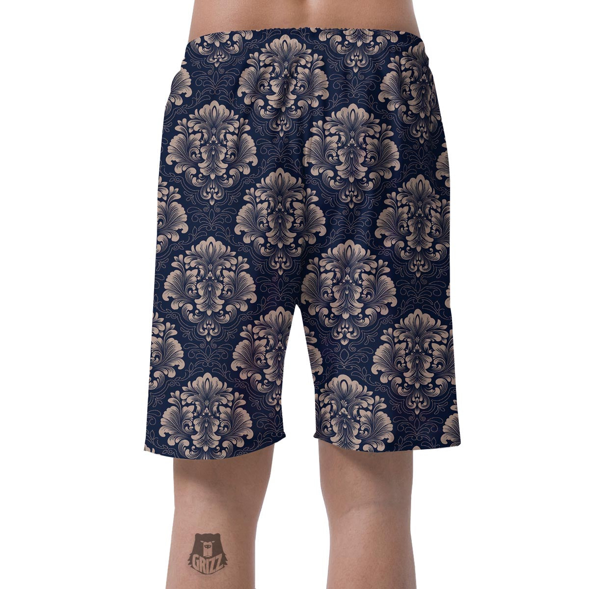 Damask Pattern Print Men's Shorts-grizzshop
