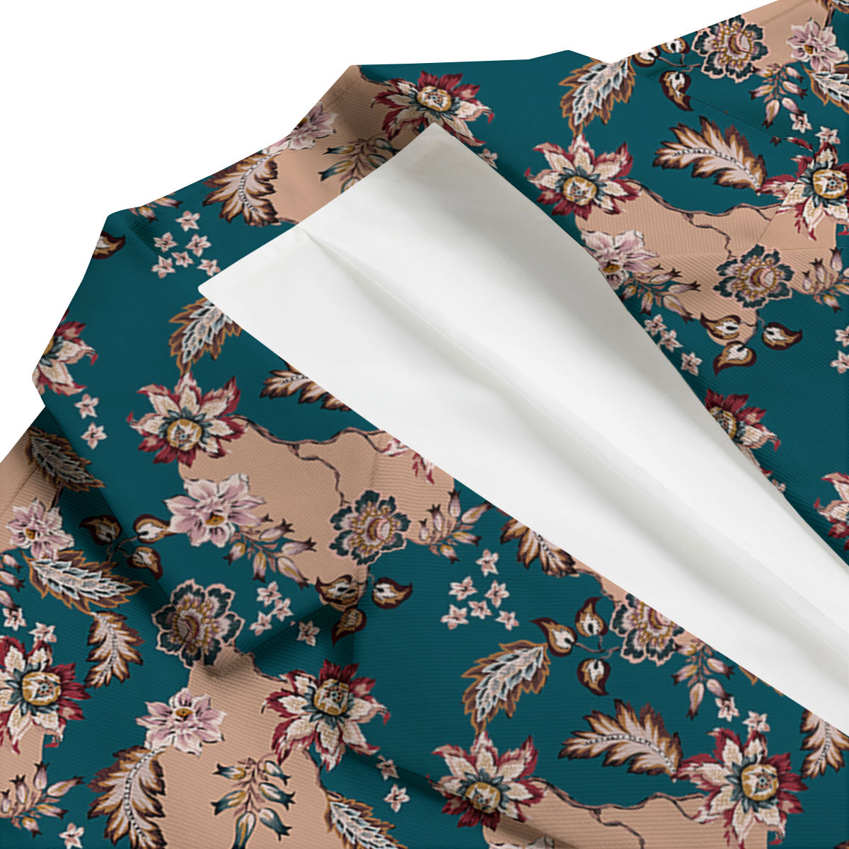 Damask Teal And Blue Print Pattern Men's Blazer-grizzshop