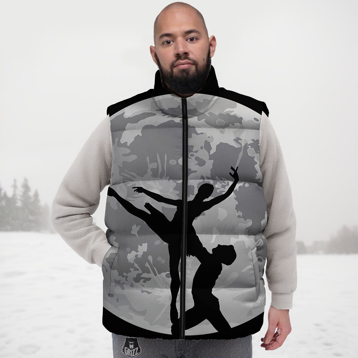 Dance Ballet On The Moon Night Print Down Vest