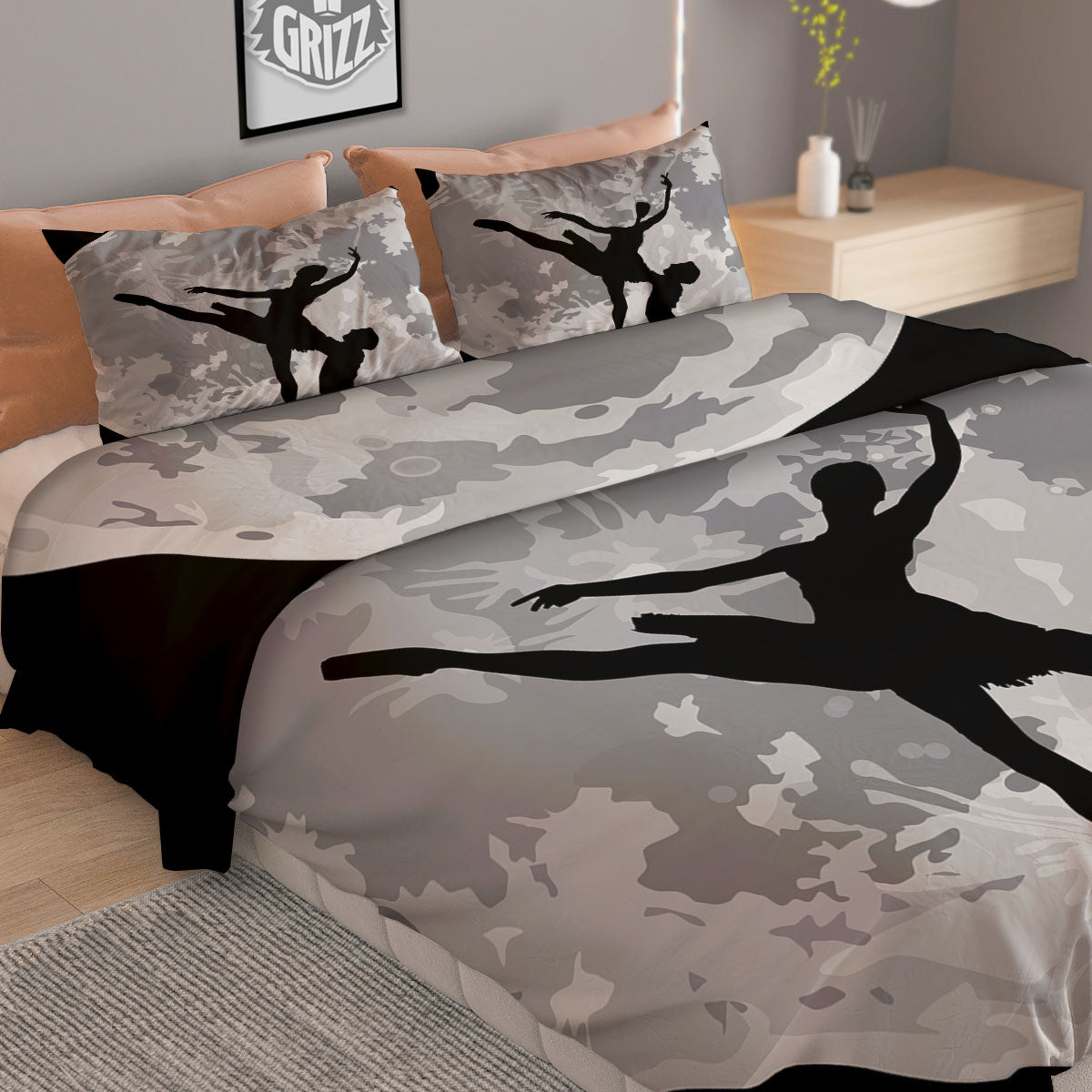 Dance Ballet On The Moon Night Print Duvet Cover Bedding Set