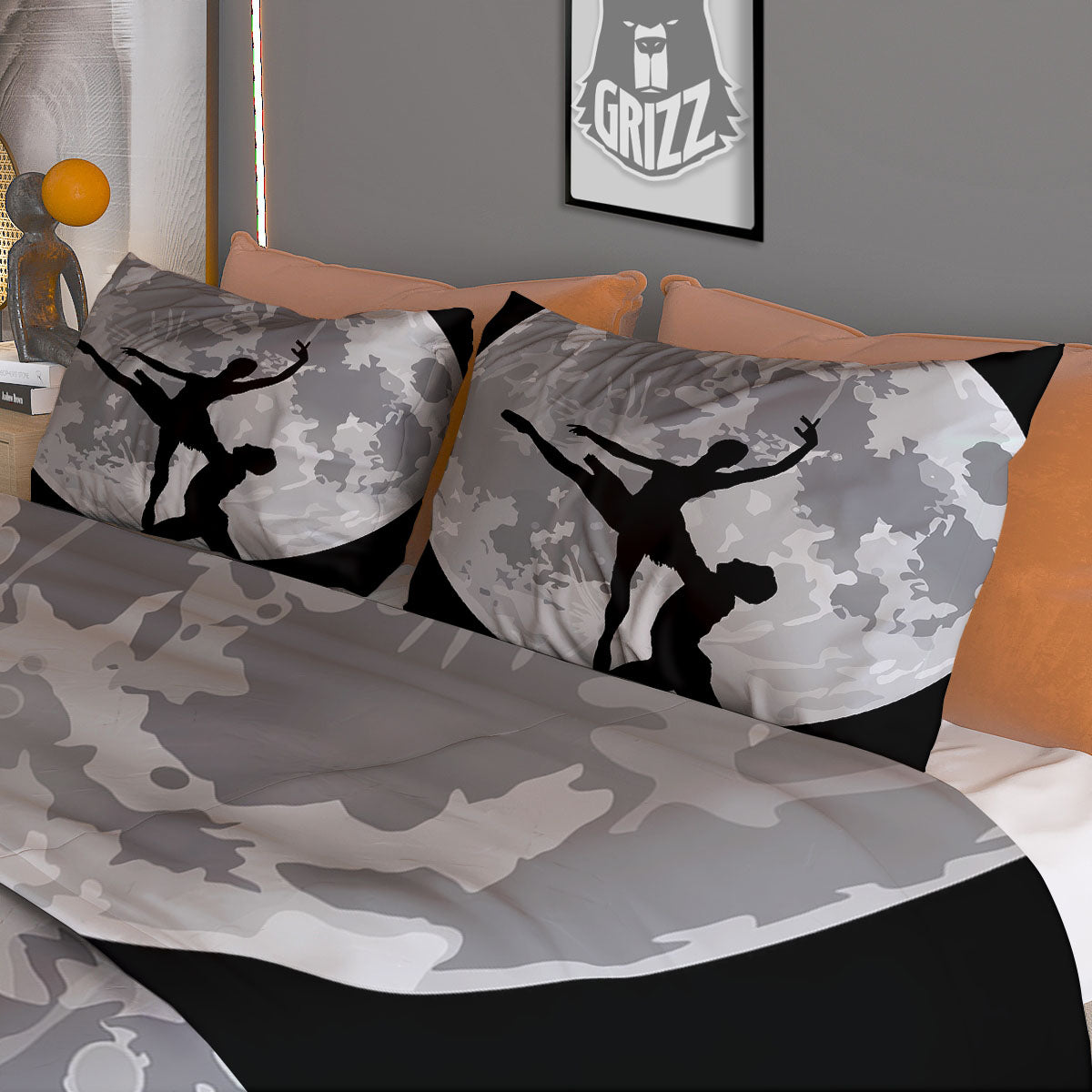 Dance Ballet On The Moon Night Print Duvet Cover Bedding Set