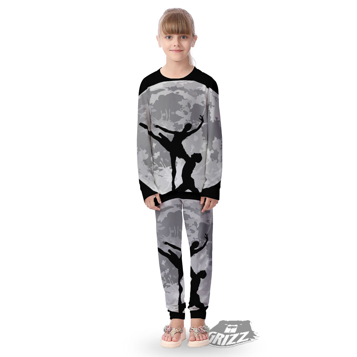 Dance Ballet On The Moon Night Print Kid's Pajamas-grizzshop