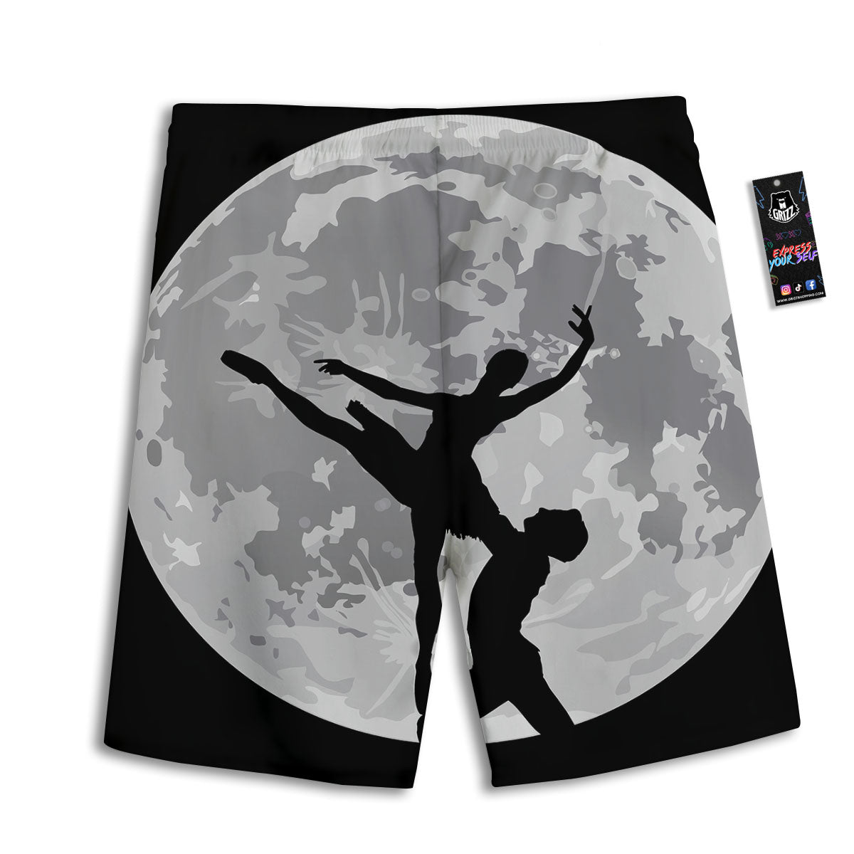 Dance Ballet On The Moon Night Print Men's Athletic Shorts