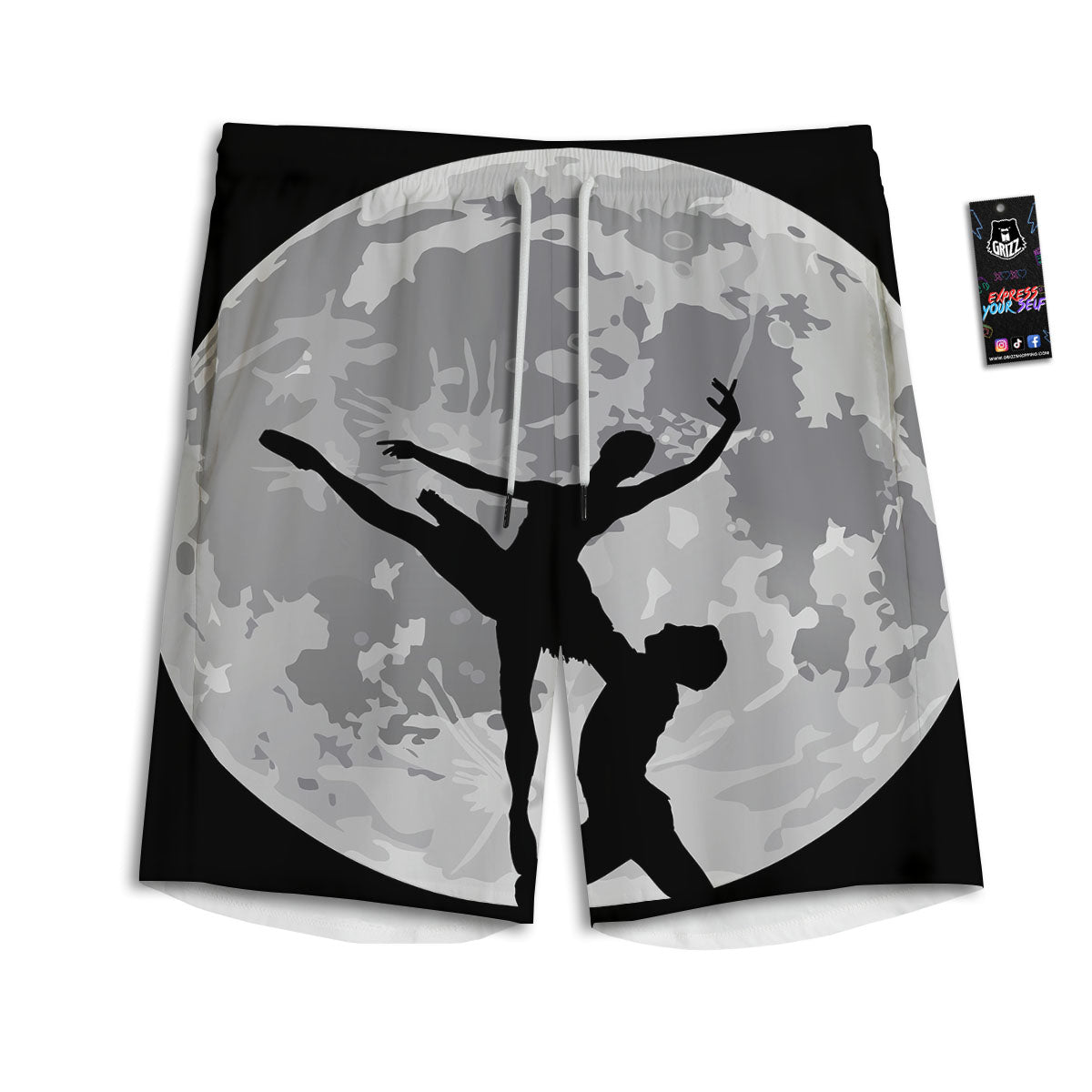 Dance Ballet On The Moon Night Print Men's Athletic Shorts