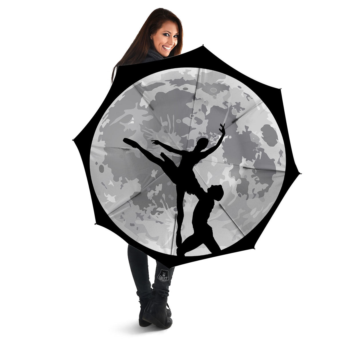 Dance Ballet On The Moon Night Print Umbrella-grizzshop