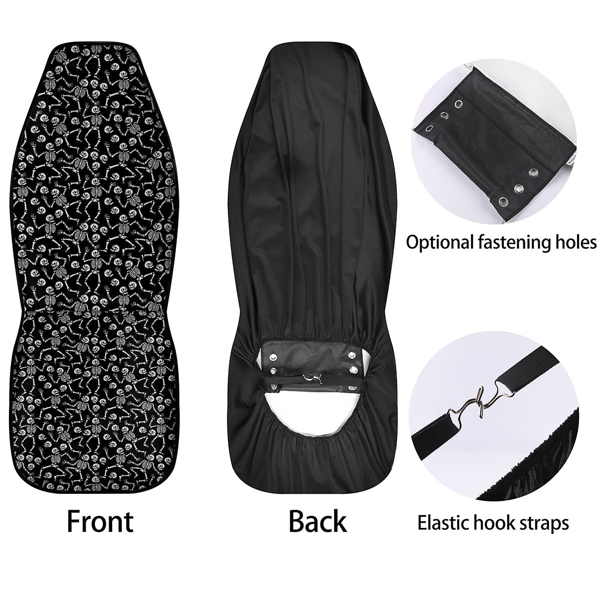 Dancing Party Skeleton Print Pattern Car Seat Covers-grizzshop