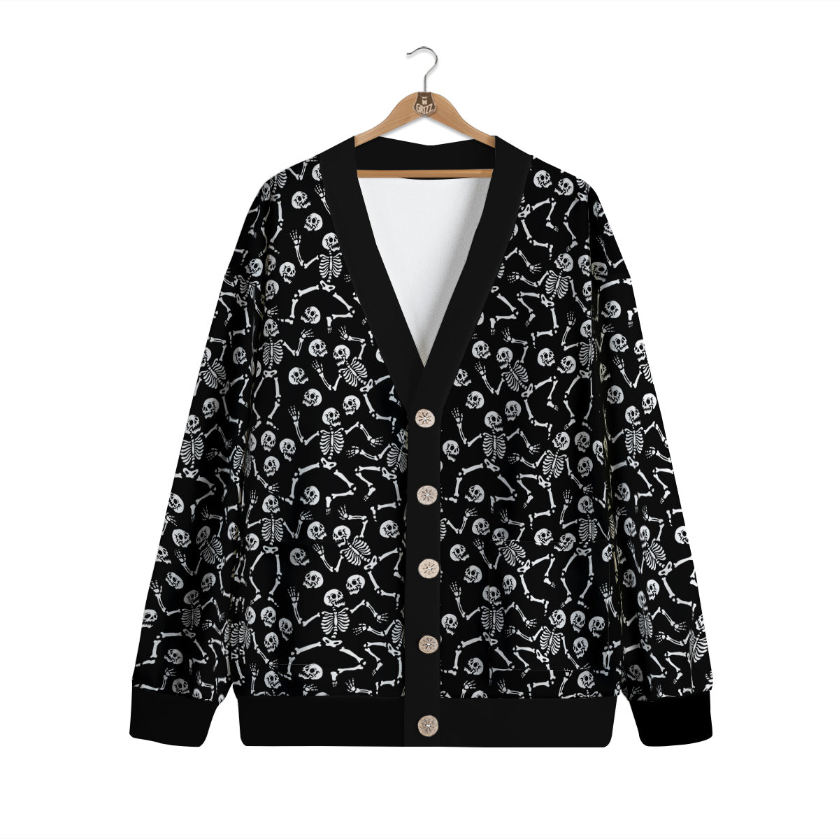 Dancing Party Skeleton Print Pattern Cardigan-grizzshop