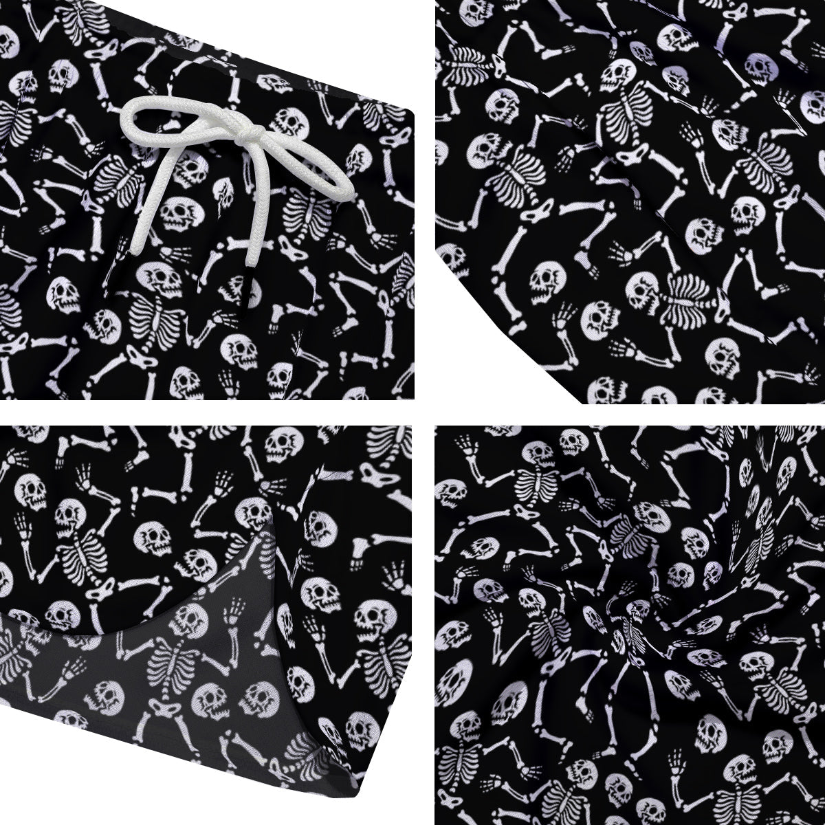 Dancing Party Skeleton Print Pattern Men's Running Shorts-grizzshop