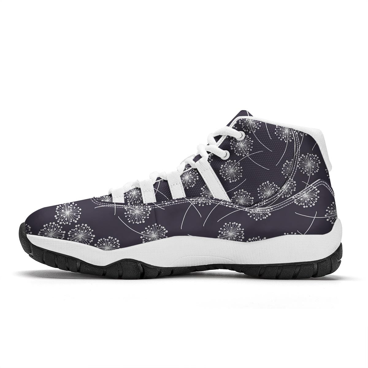 Dandelion Print Pattern White Bball Shoes-grizzshop