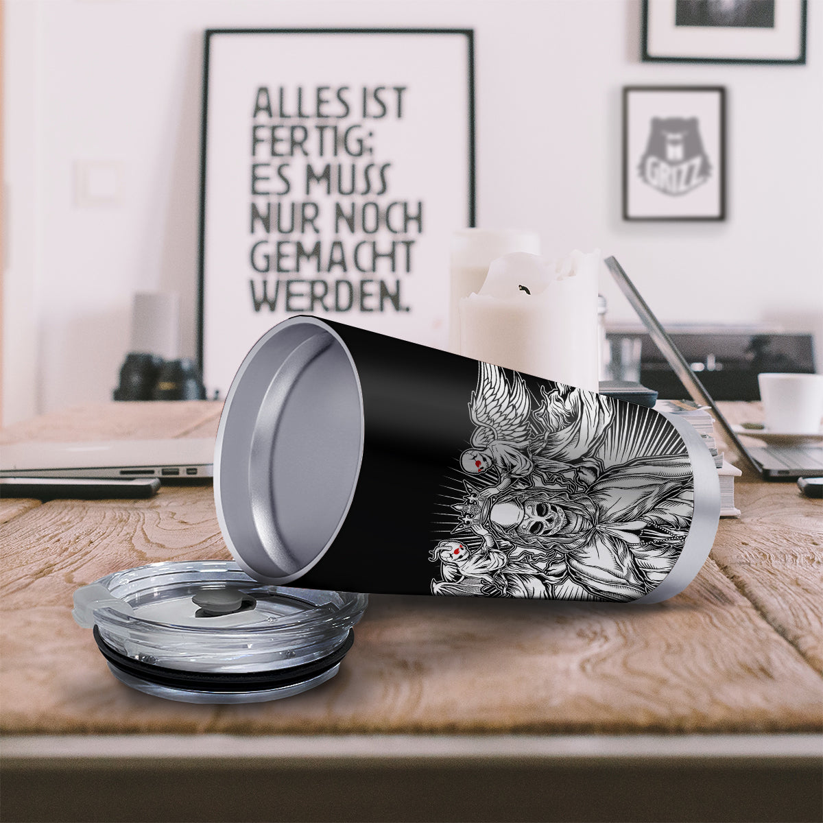Dark Angel Of Death Print Tumbler-grizzshop