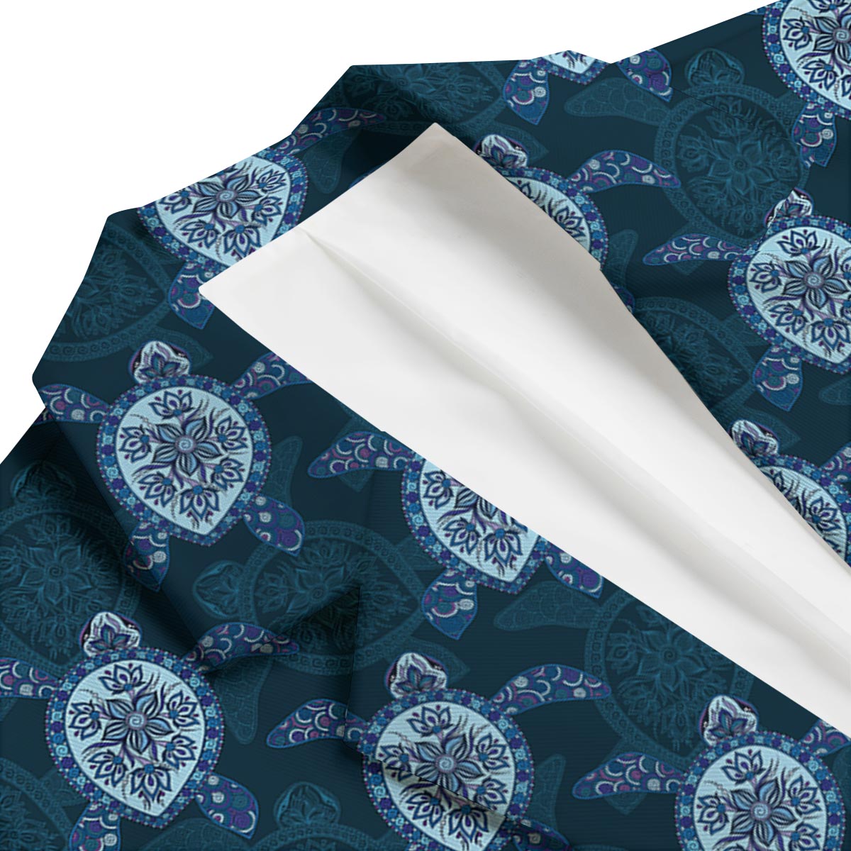 Dark Blue Aztec Turtle Men's Blazer-grizzshop