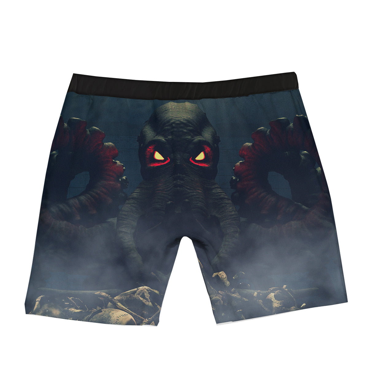 Dark Cthulhu Octopus And Bones Print Boxer Briefs-grizzshop