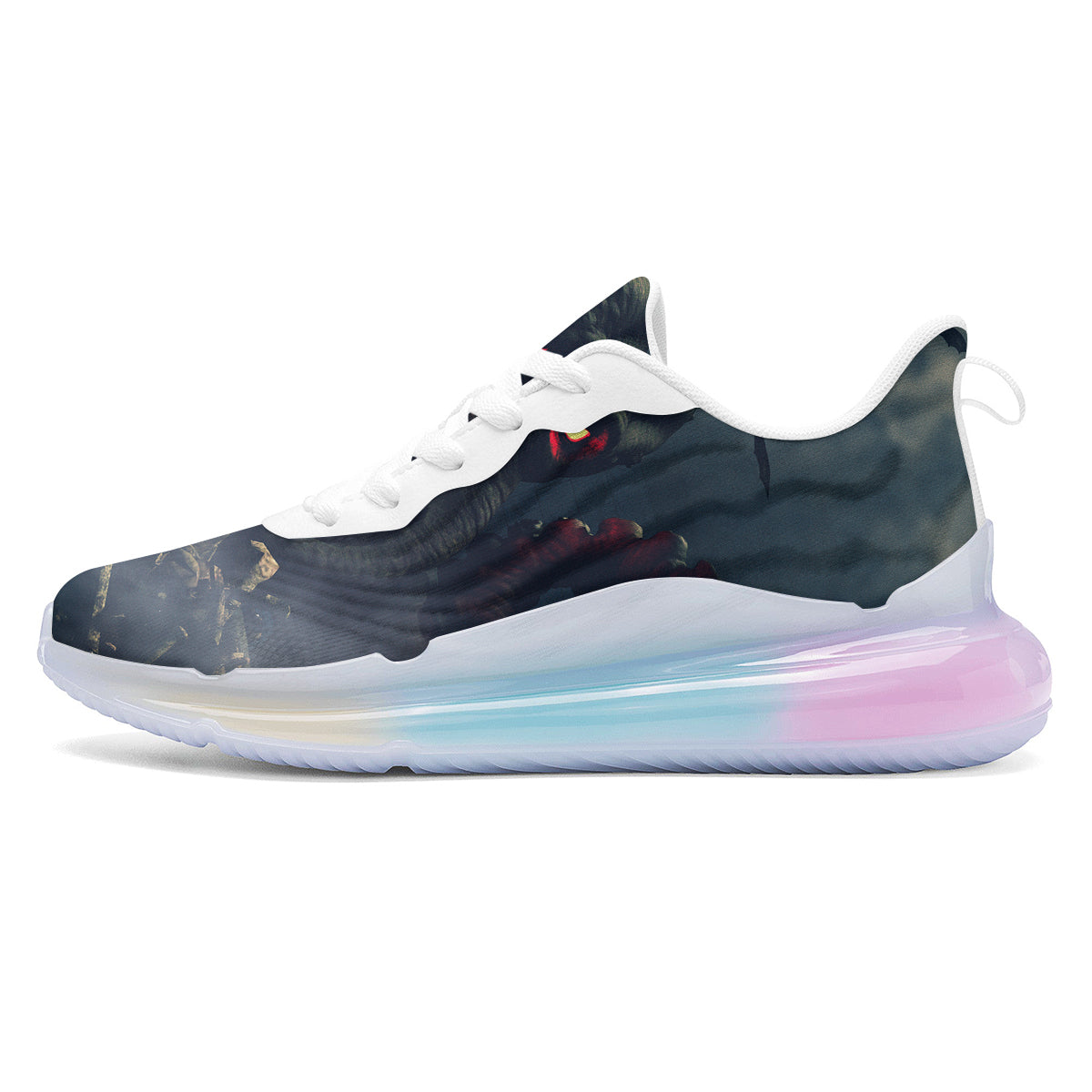 Dark Cthulhu Octopus And Bones Print Running Sneakers-grizzshop