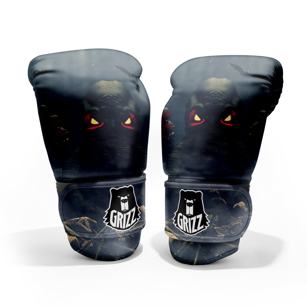 Dark Cthulhu Octopus And Bones Print Pro Boxing Glove