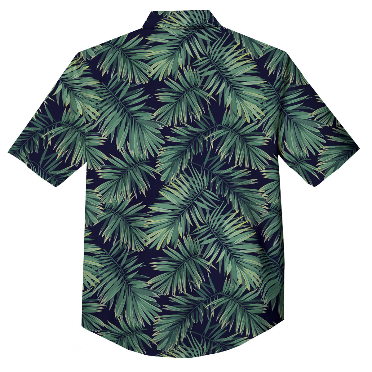 Dark Green Palm Tree Print Pattern Button Up Shirt-grizzshop