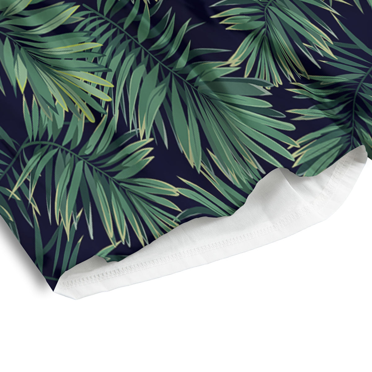 Dark Green Palm Tree Print Pattern Men's Athletic Shorts
