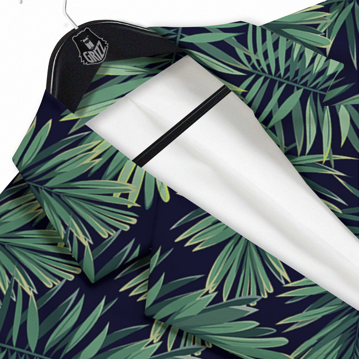 Dark Green Palm Tree Print Pattern Men's Sport Coat-grizzshop