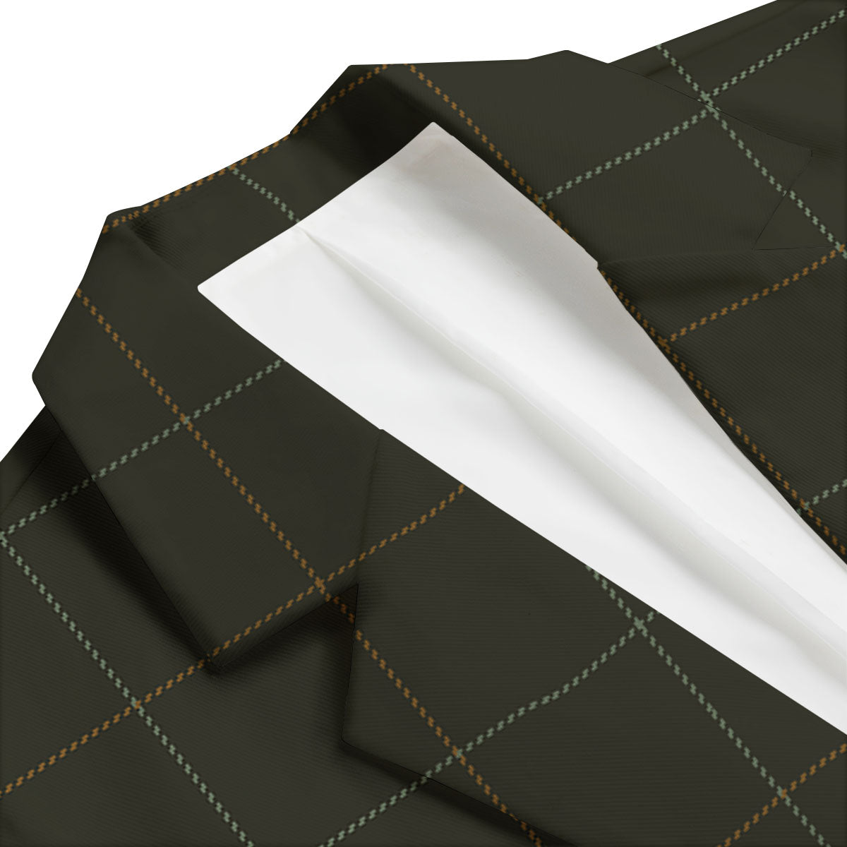 Dark Green Tattersall Print Pattern Men's Blazer-grizzshop