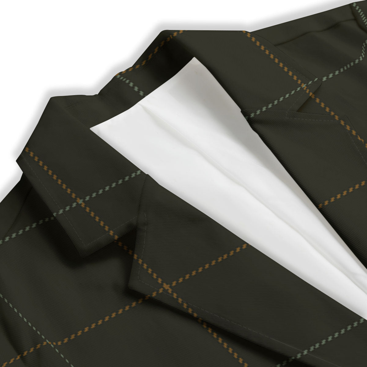 Dark Green Tattersall Print Pattern Women's Blazer-grizzshop