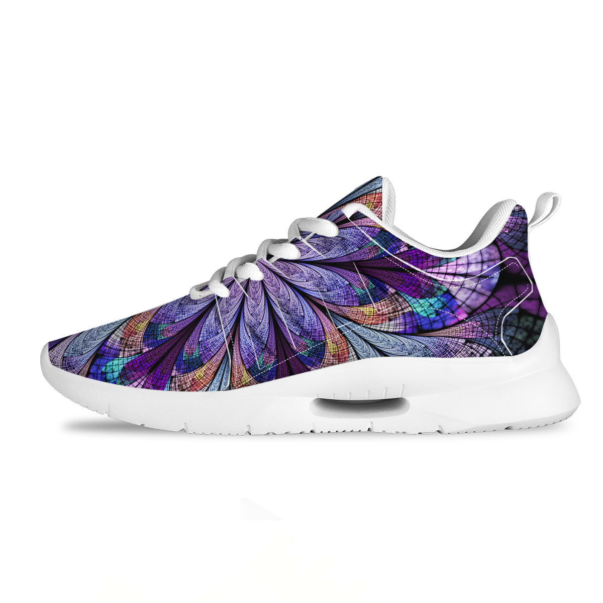 Dark Mandala Teal And Purple Print Tennis Shoes-grizzshop