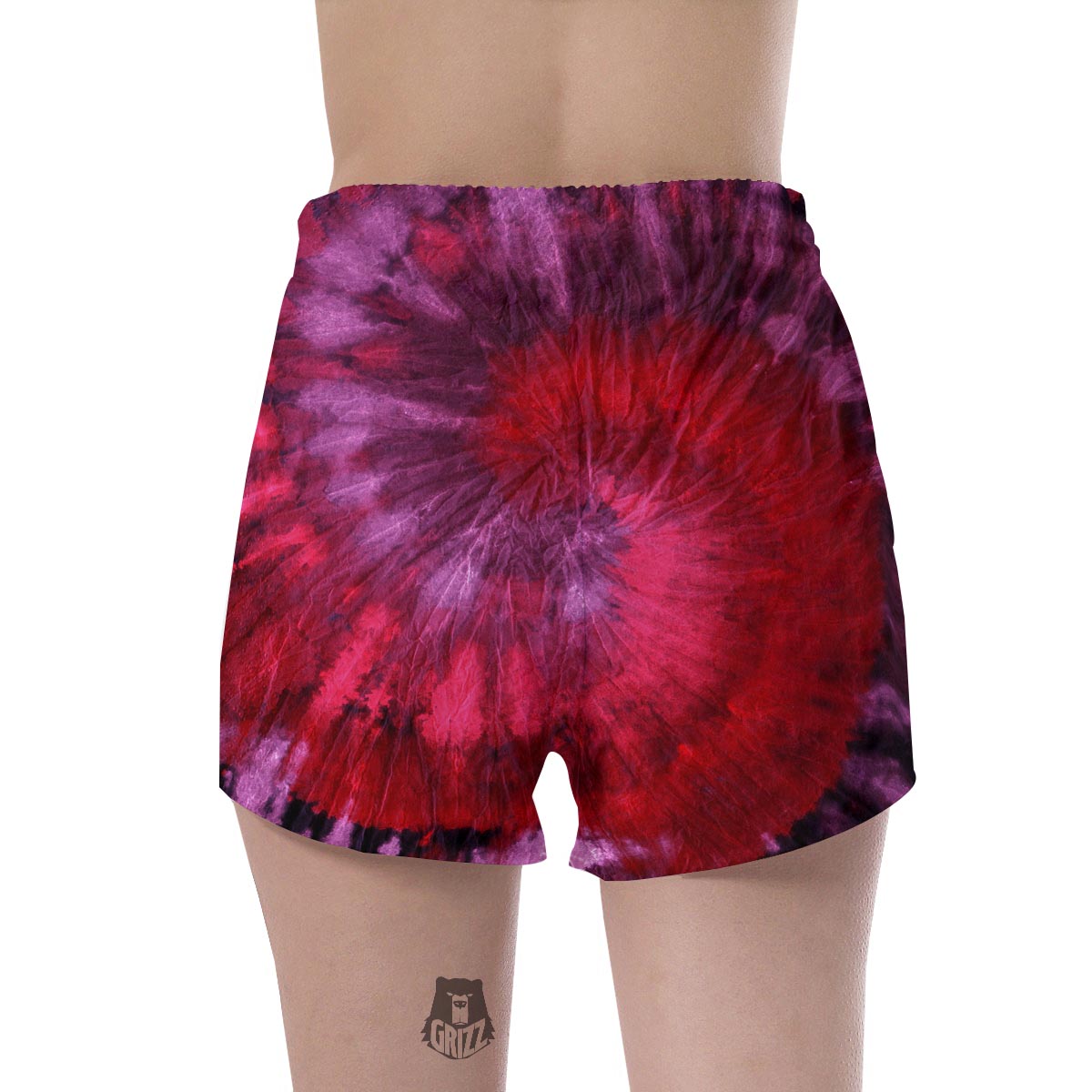 Dark Red Tie Dye Women's Shorts-grizzshop