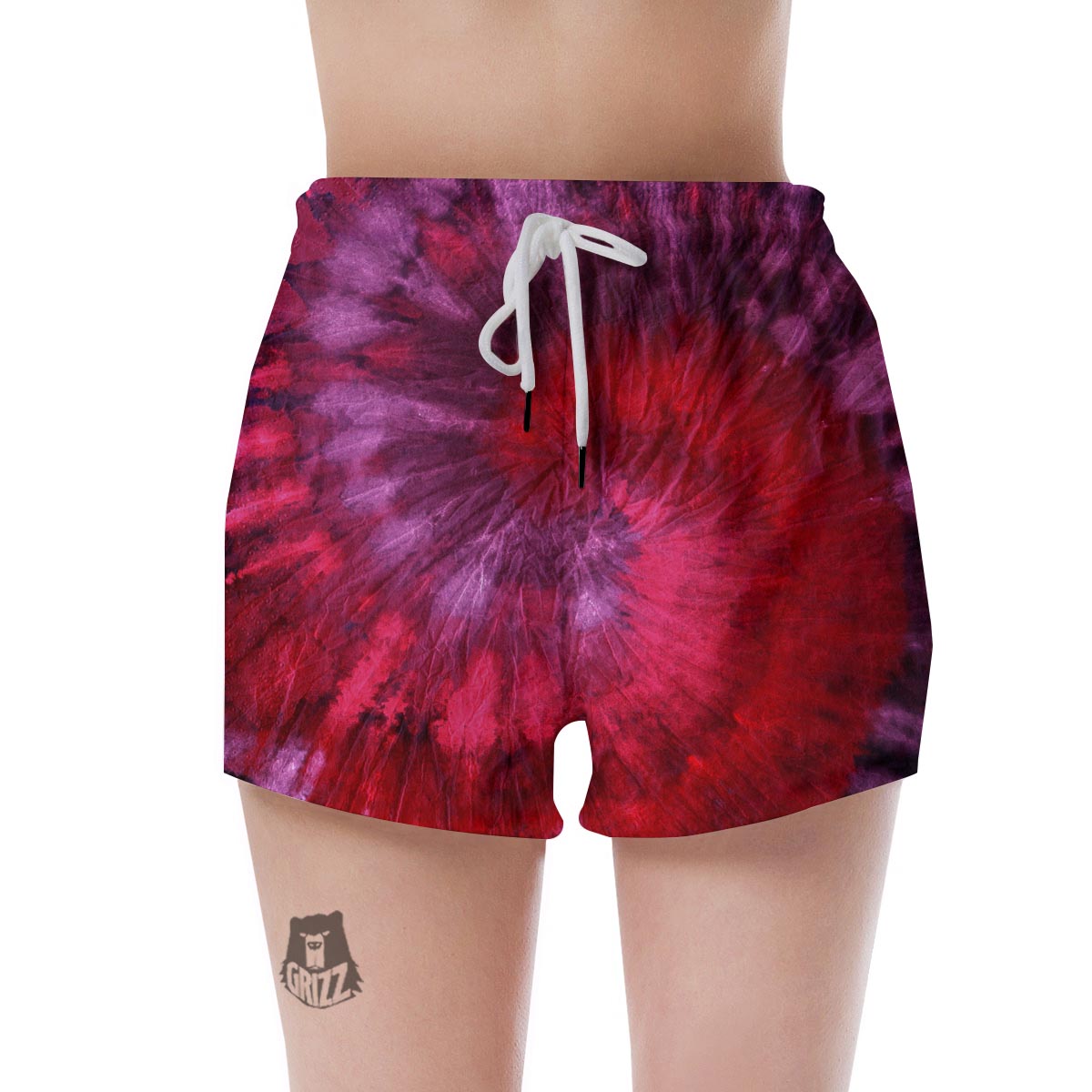 Dark Red Tie Dye Women's Shorts-grizzshop