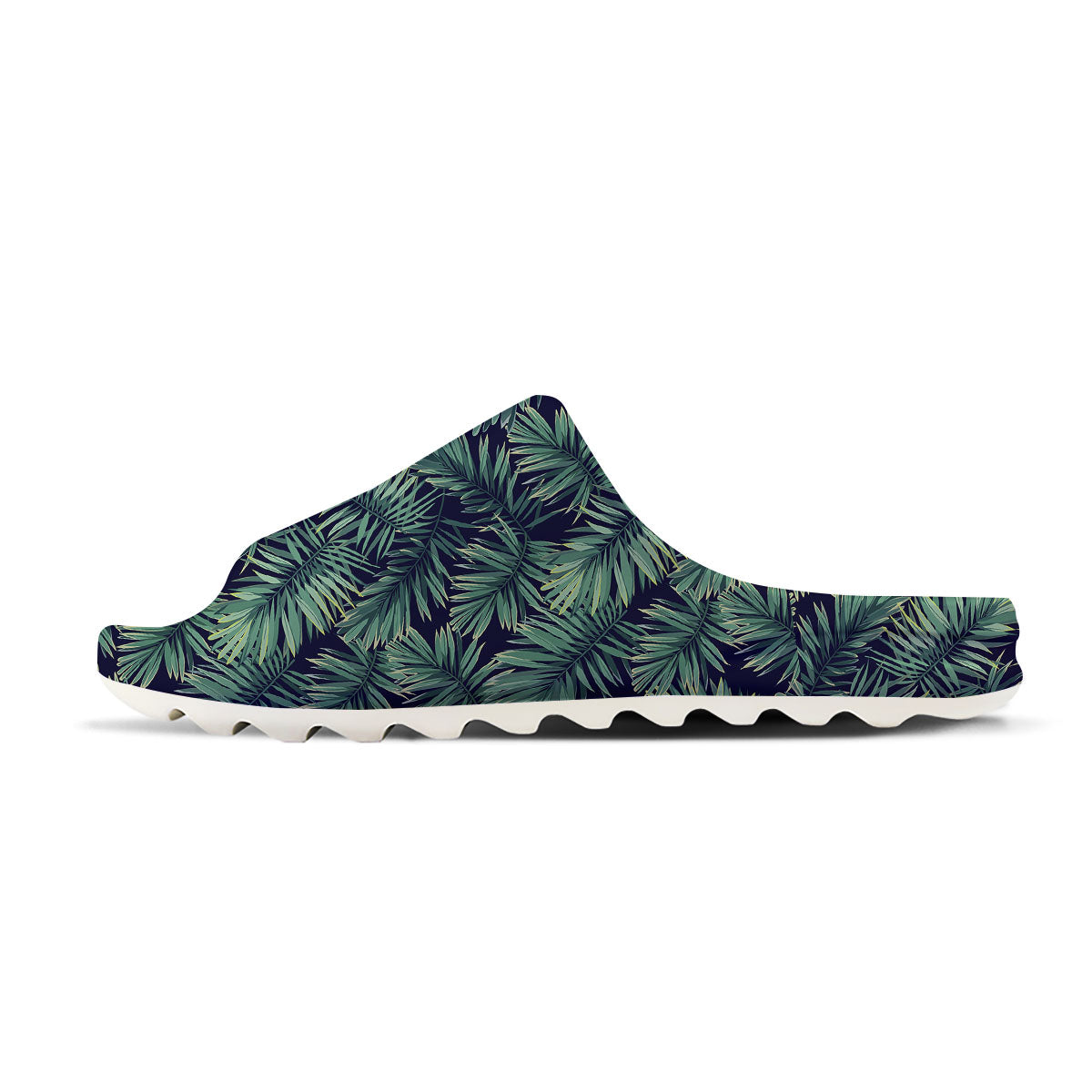 Dark Green Palm Tree Print Pattern Sandals-grizzshop