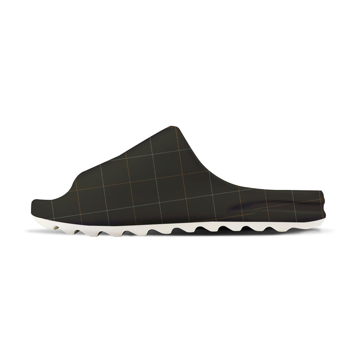 Dark Green Tattersall Print Pattern Sandals-grizzshop