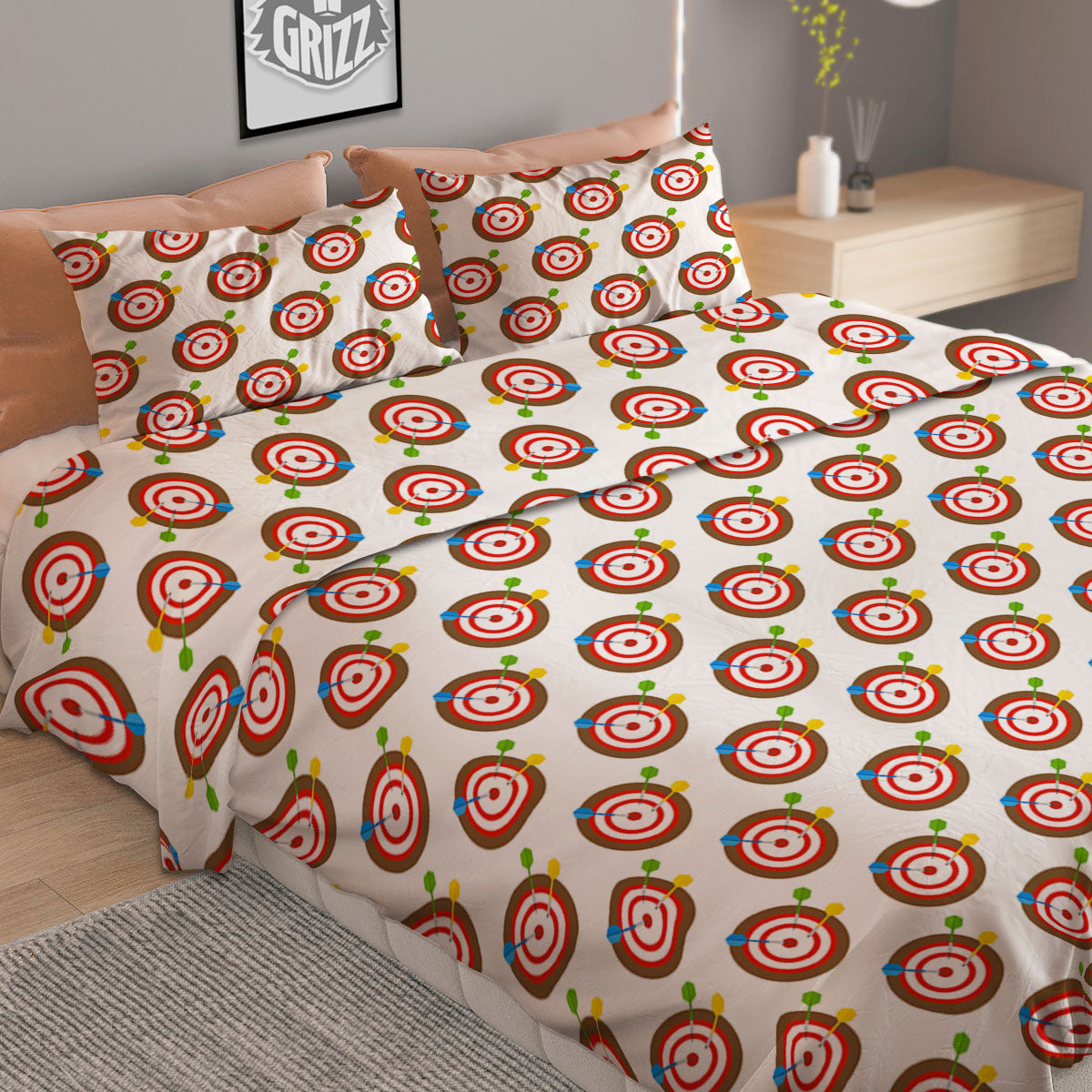 Dartboard Print Pattern Duvet Cover Bedding Set-grizzshop