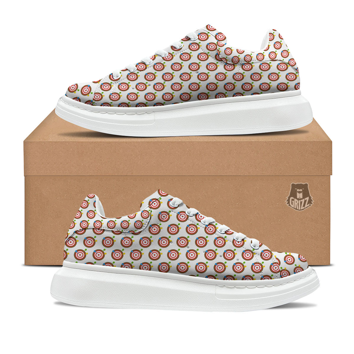 Dartboard Print Pattern Platform Shoes-grizzshop