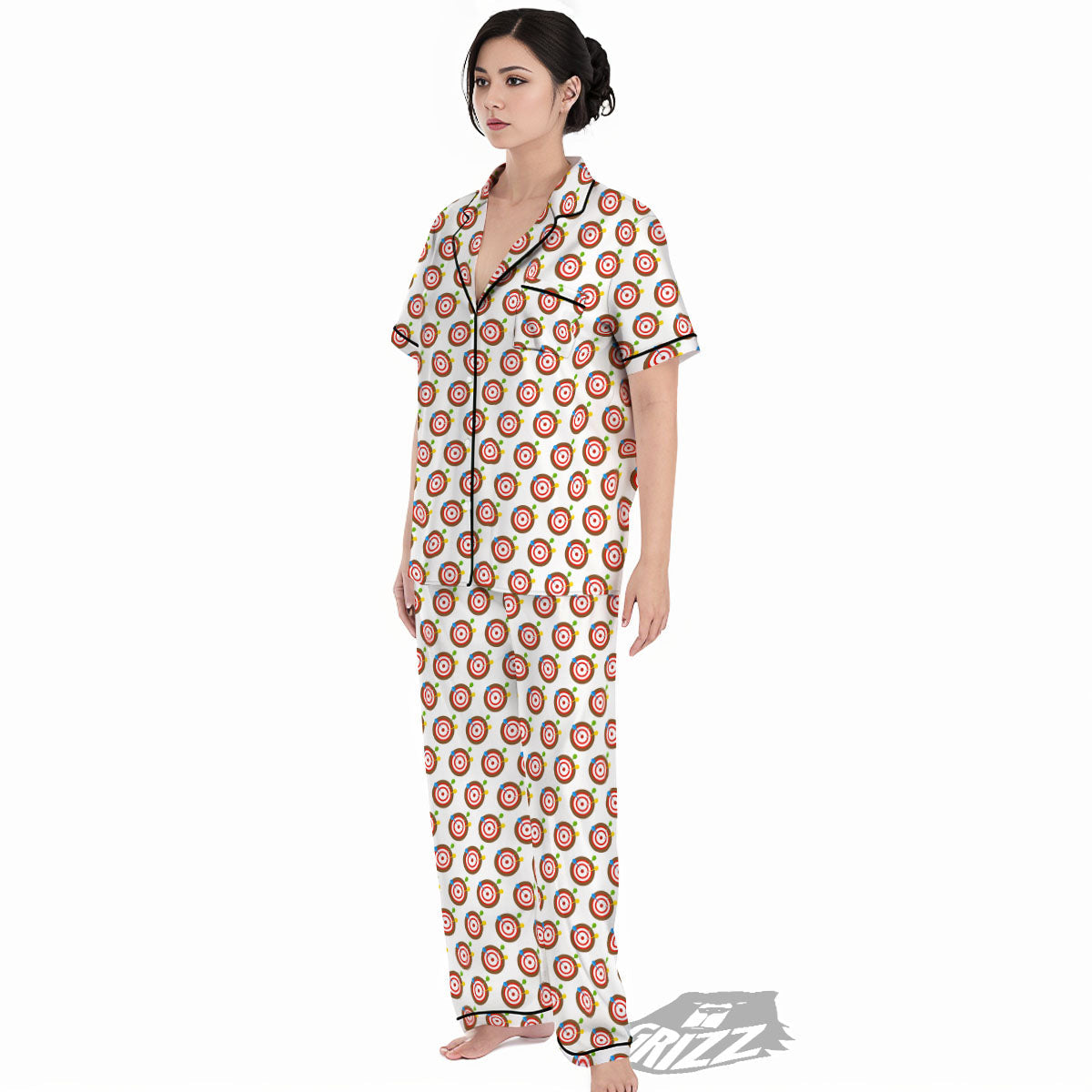 Dartboard Print Pattern Women's Pajamas Set-grizzshop