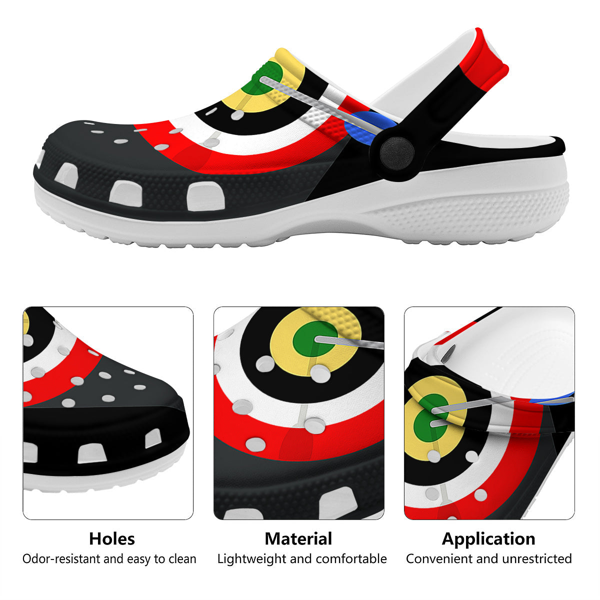 Darts Bullseye Print Clog-grizzshop
